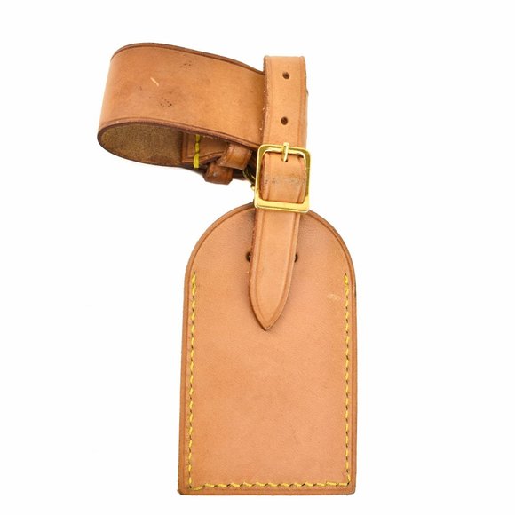 LOUIS VUITTON Tan Leather Luggage Tag & Keepall rq - Picture 3 of 6